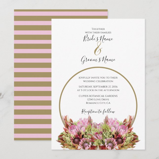 Bouquet de fleurs sauvages rustiques Invitations d (Devant / Derrière)