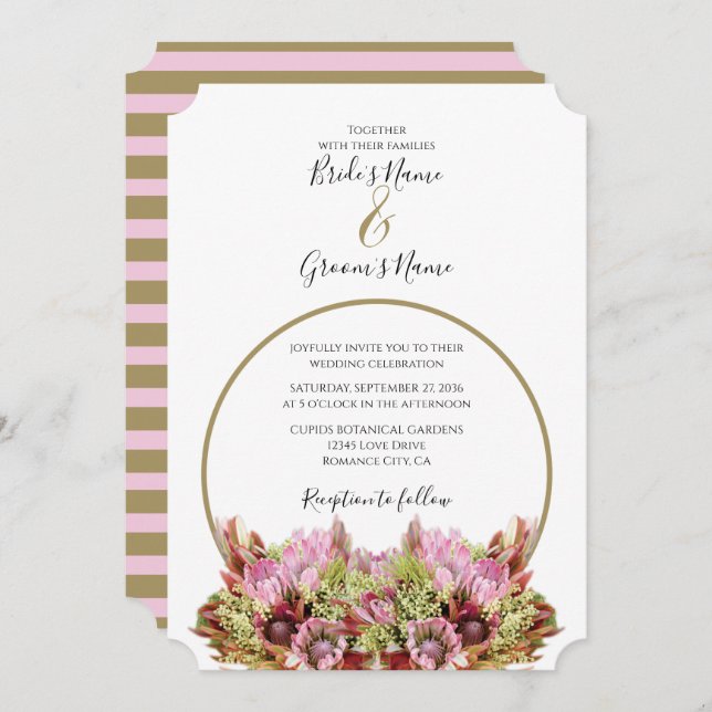 Bouquet de fleurs sauvages rustiques Invitations d (Devant / Derrière)