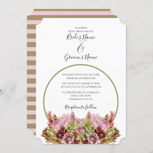 Bouquet de fleurs sauvages rustiques Invitations d