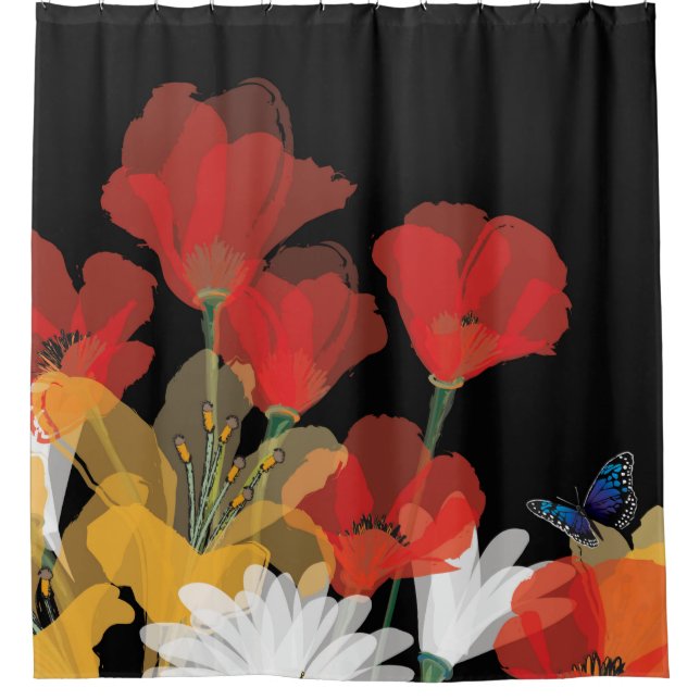Bouquet de Fluers et Noir Duschvorhang (Vorderseite)