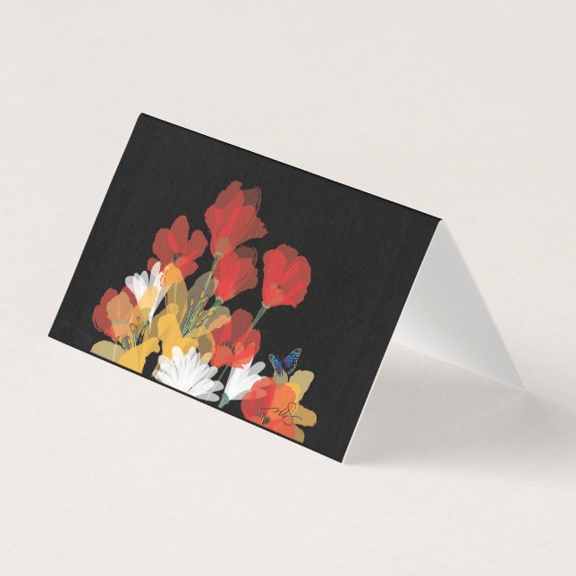 Bouquet de Fluers et Noir Notecard (Vorderseite)