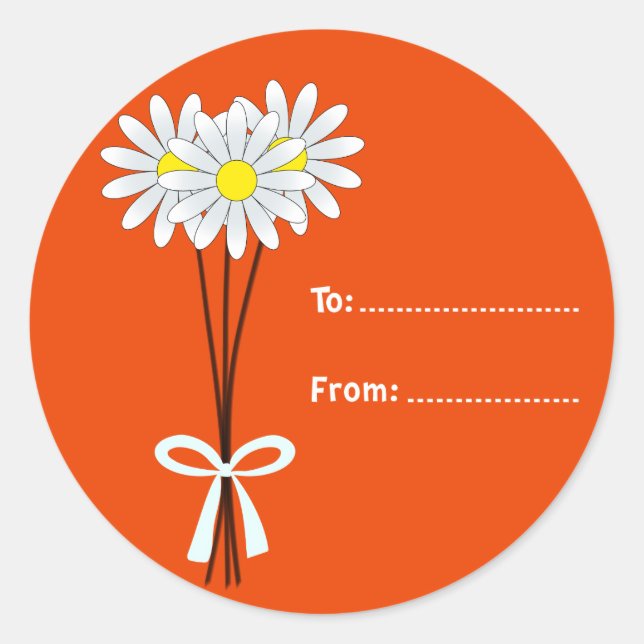 Bouquet de marguerite blanche sur Sticker rond ora (Devant)