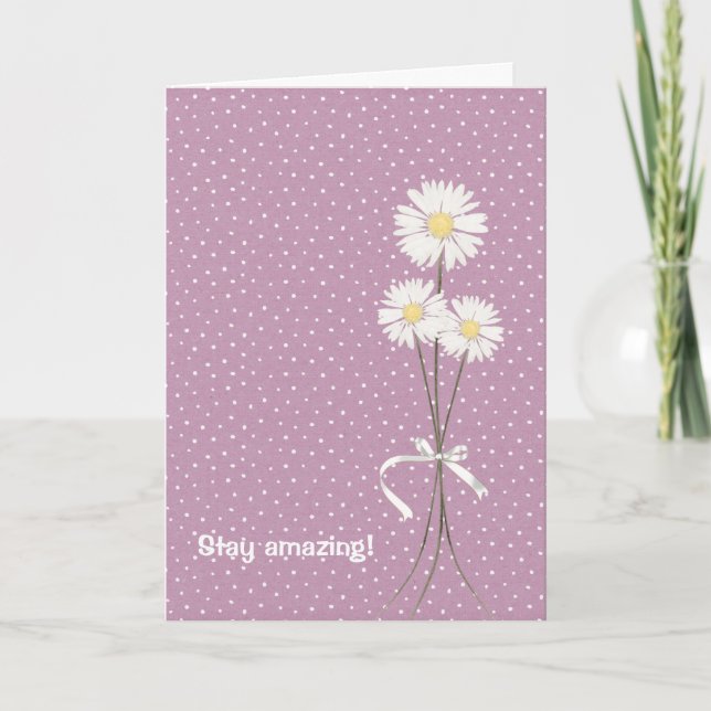bouquet de marguerite d'anniversaire sur la carte  (Devant)