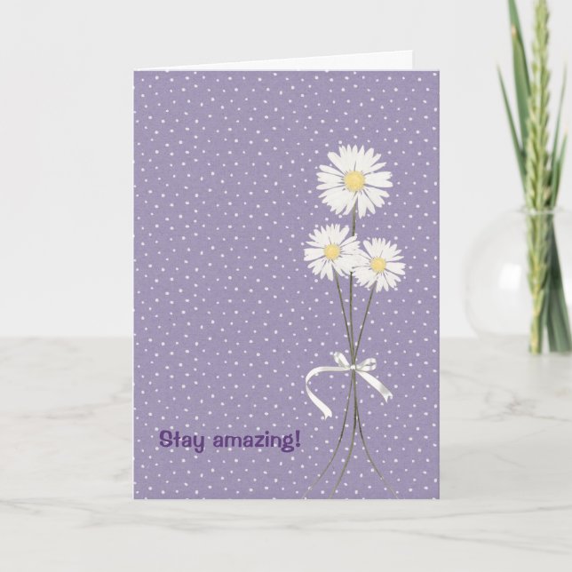 bouquet de marguerite d'anniversaire sur la carte  (Devant)