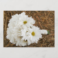 Bouquet de marguerite et foin - invitation de