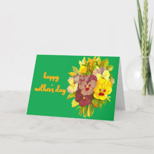 Bouquet de Pansies Carte de fête des mères