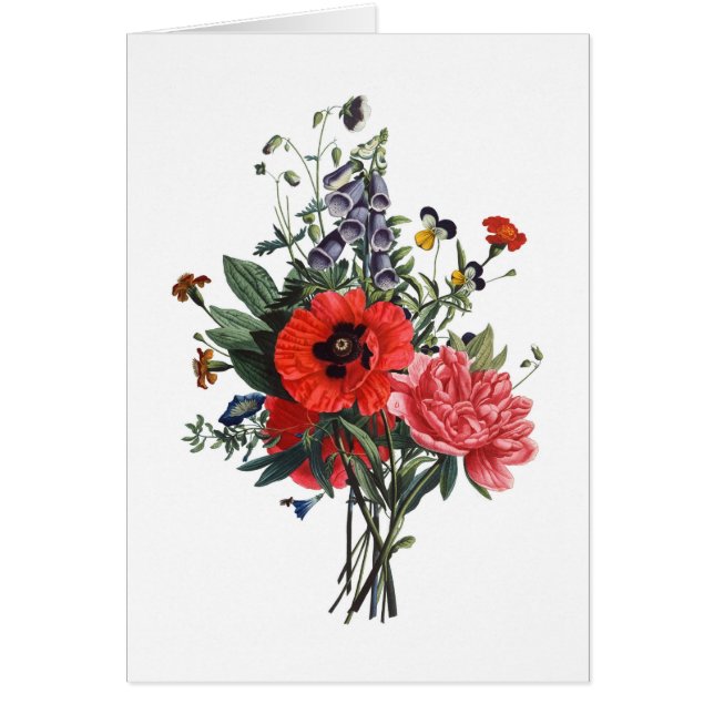 Bouquet de pavots et de gants de boeuf (Devant)