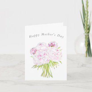 bouquet de pivoines roses Carte de la fête des mèr