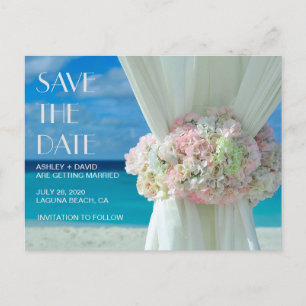 Bouquet de plage Enregistrer la date Carte postale