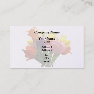 Bouquet de printemps avec tulipes et Carte de visi