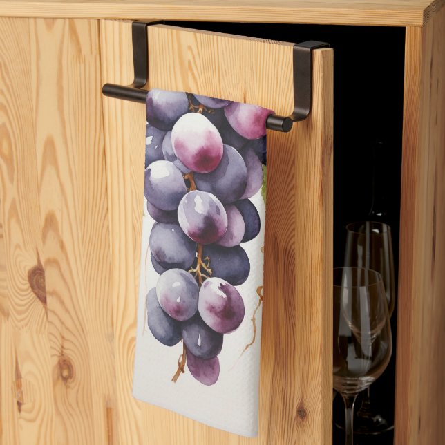 Bouquet de raisins vibrant serviette de thé (Pliage en tiers)