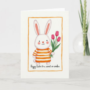 Bouquet de rayures de lapin Carte de printemps