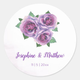 Bouquet de rose violet Aquarelle Stickers de maria
