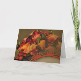 Bouquet de roses d'automne Carte de remerciement