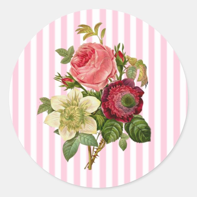 Bouquet de Shabby Rose Stickers Chic Floral (Devant)