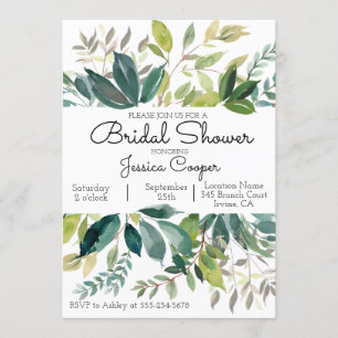Bouquet de verdure Invitation à la douche nuptiale