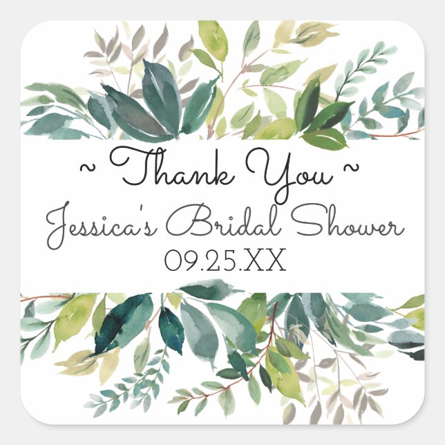 Bouquet de verdure Merci Favoriser Sticker (Devant)