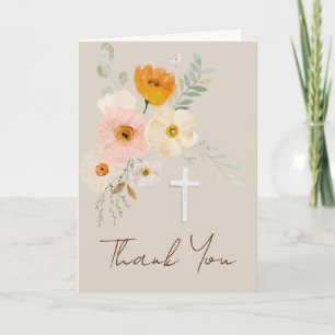 bouquet délicat fête religieuse Carte de remerciem