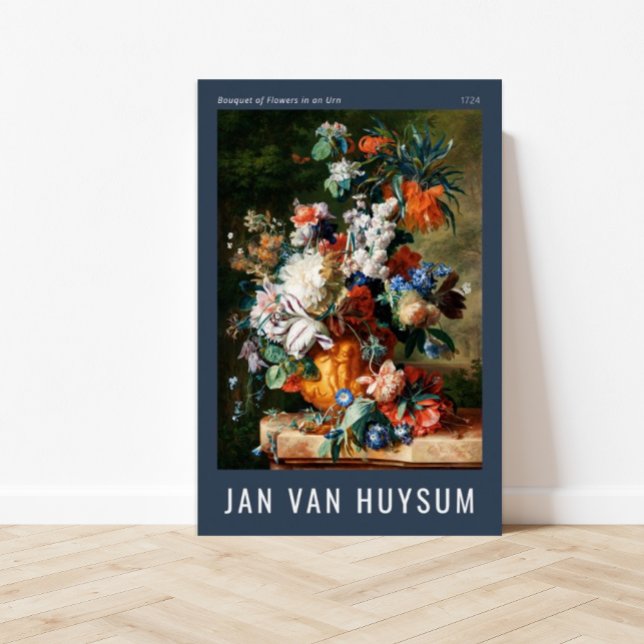 Bouquet der Blume in einem Urn von Jan van Huysum Poster (affordable art, vintage, cheap, printable art, colorful, dutch art, custom art)