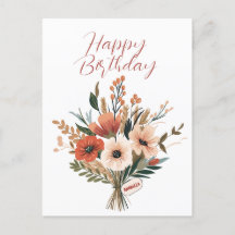 Bouquet der Blume Individuelle Name Happy Birthday