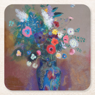 Bouquet der Blume, Redon Rechteckiger Pappuntersetzer