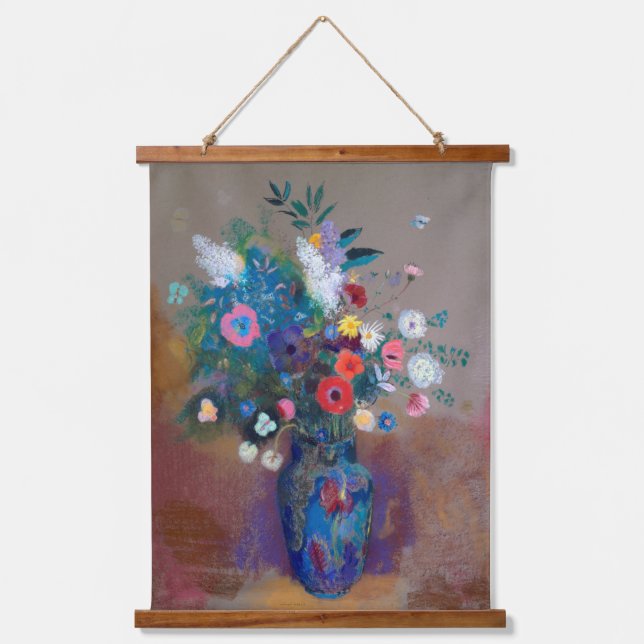 Bouquet der Blume, Redon Wandteppich Mit Holzrahmen (Vorderseite)