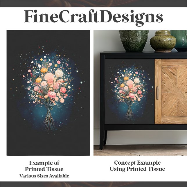 Bouquet der Blume Schwarzer Hintergrund BF9 Decoup Seidenpapier (Von Creator hochgeladen)