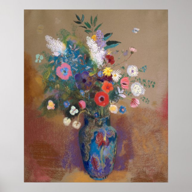 Bouquet der Blume von Redon Poster (Vorne)
