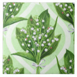 Bouquet der Lilie des Tales Blume auf grün Fliese<br><div class="desc">Bouquet aus Aquarelllilie der Blume des Tals nahtlose Mustergestaltung</div>
