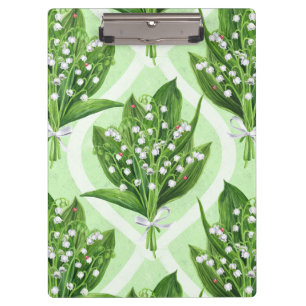 Bouquet der Lilie des Tales Blume auf grün Klemmbrett