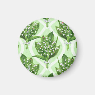 Bouquet der Lilie des Tales Blume auf grün Magnet