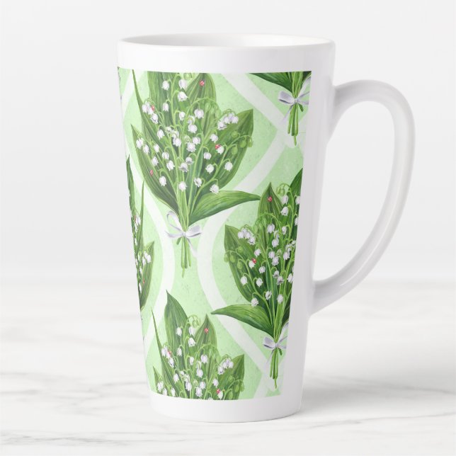 Bouquet der Lilie des Tales Blume auf grün Milchtasse (Rechts)