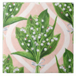 Bouquet der Lilie des Tals Blume auf rosa Fliese<br><div class="desc">Bouquet aus Aquarelllilie der Blume des Tals nahtlose Mustergestaltung</div>