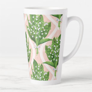 Bouquet der Lilie des Tals Blume auf rosa Milchtasse