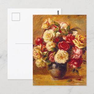 Bouquet der Rose, Auguste Renoir Postkarte