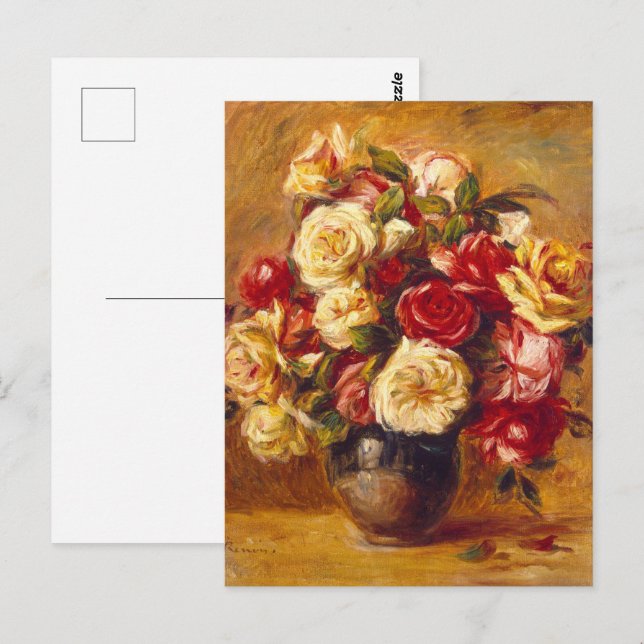 Bouquet der Rose, Auguste Renoir Postkarte (Vorne/Hinten)