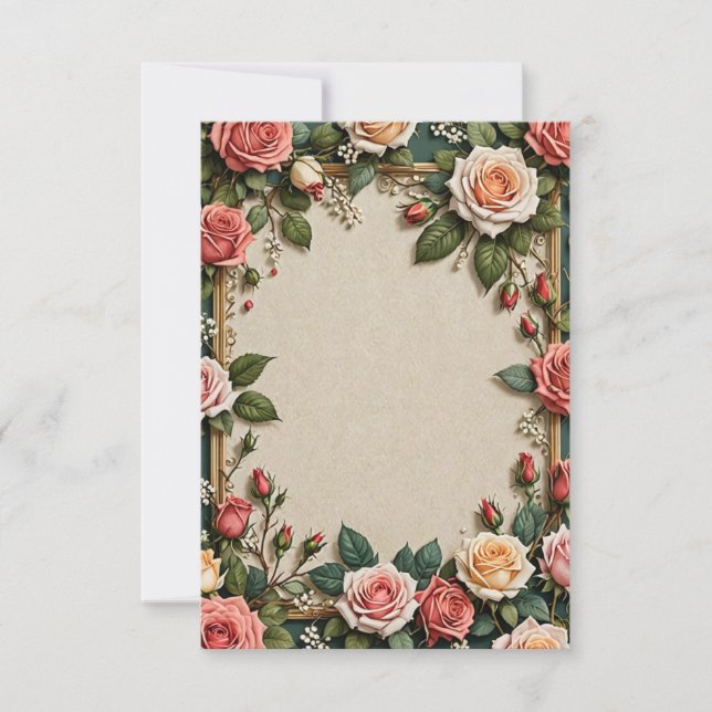 Bouquet der Rose Blume Hochzeit Einladung (Vorderseite)