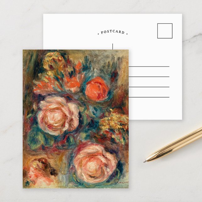 Bouquet der Rose | Renoir Postkarte (Von Creator hochgeladen)