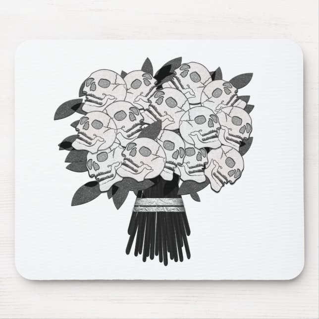 Bouquet der Rose Schwarz und Weiß Mousepad (Vorne)