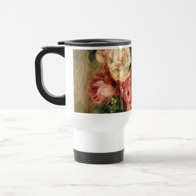 Bouquet der Rose von Renoir Impressionist Malerei Reisebecher (Links)