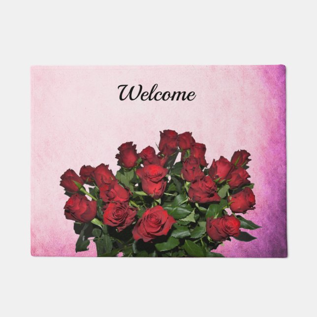Bouquet der rote Rosen Fußmatte (Vorderseite)