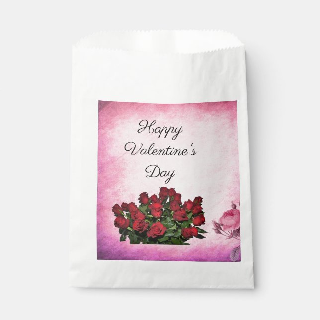 Bouquet der rote Rosen Geschenktütchen (Vorderseite)