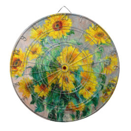 Bouquet der Sonnenblumen Claude Monet Dartscheibe