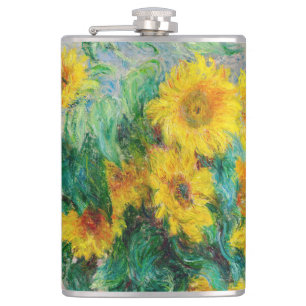 Bouquet der Sonnenblumen Claude Monet Flachmann