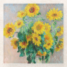 Bouquet der Sonnenblumen Claude Monet Glasuntersetzer