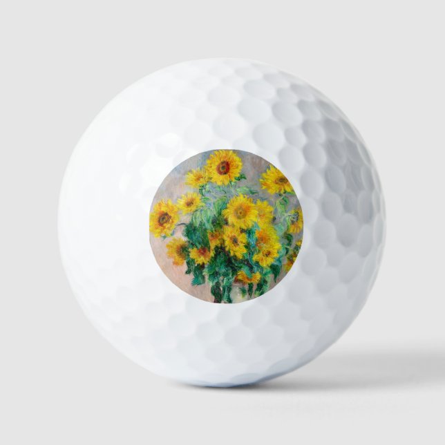 Bouquet der Sonnenblumen Claude Monet Golfball (Vorderseite)