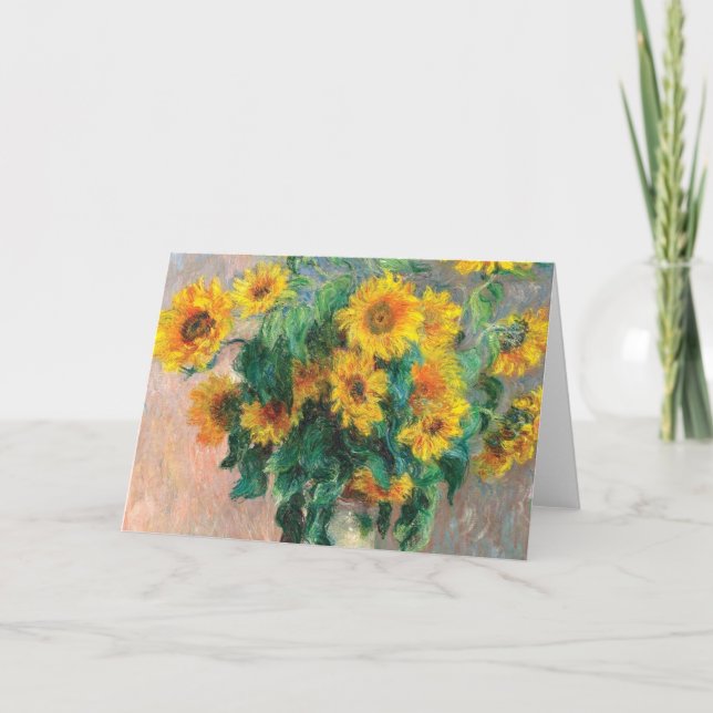Bouquet der Sonnenblumen Claude Monet Karte (Vorderseite)