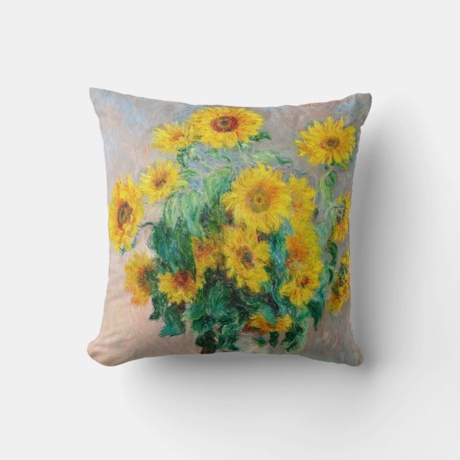 Bouquet der Sonnenblumen Claude Monet Kissen (Vorderseite)