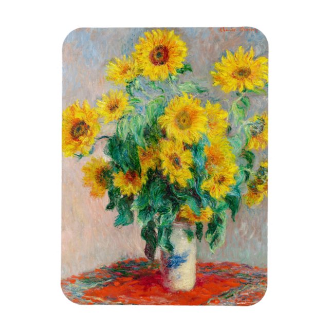 Bouquet der Sonnenblumen Claude Monet Magnet (Vertikal)
