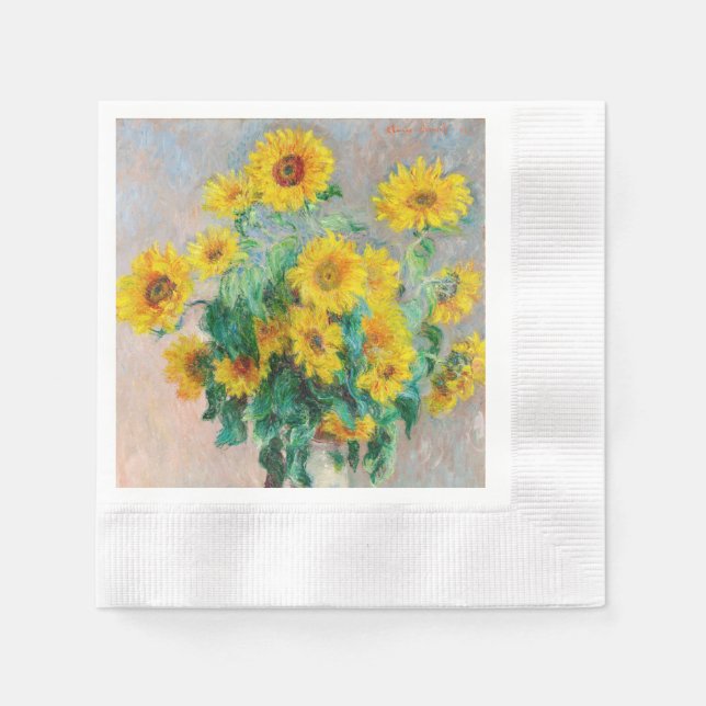 Bouquet der Sonnenblumen Claude Monet Serviette (Vorderseite)